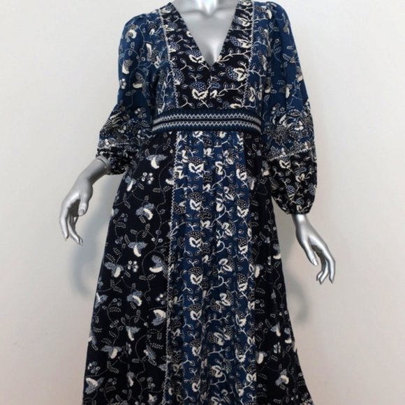 Ulla Johnson Dresses & Skirts - Ulla Johnson Midi Dress Iona Two-Tone Blue Printed